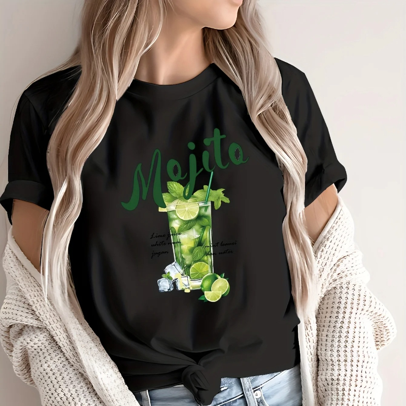 Streetwear Brand Drops - Mojito كوكتيل المشروبات الجرافيك المرأة تي
